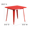Nash 31.5" Square Metal Table for Indoor and Outdoor Use
