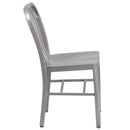 Santorini 18 Inch Galvanized Steel Indoor/Outdoor Dining Chair with Slatted Back and Powder Coated Finish