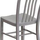 Santorini 18 Inch Galvanized Steel Indoor/Outdoor Dining Chair with Slatted Back and Powder Coated Finish