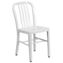 Santorini 18 Inch Galvanized Steel Indoor/Outdoor Dining Chair with Slatted Back and Powder Coated Finish