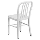 Santorini 18 Inch Galvanized Steel Indoor/Outdoor Dining Chair with Slatted Back and Powder Coated Finish