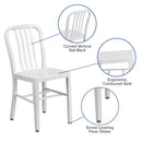Santorini 18 Inch Galvanized Steel Indoor/Outdoor Dining Chair with Slatted Back and Powder Coated Finish