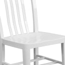 Santorini 18 Inch Galvanized Steel Indoor/Outdoor Dining Chair with Slatted Back and Powder Coated Finish