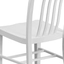 Santorini 18 Inch Galvanized Steel Indoor/Outdoor Dining Chair with Slatted Back and Powder Coated Finish