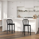 Santorini 24 Inch Galvanized Steel Indoor/Outdoor Counter Bar Stool With Slatted Back And Powder Coated Finish