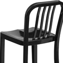 Santorini 24 Inch Galvanized Steel Indoor/Outdoor Counter Bar Stool With Slatted Back And Powder Coated Finish