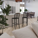 Santorini 30 Inch Galvanized Steel Indoor/Outdoor Counter Bar Stool With Slatted Back and Powder Coated Finish