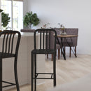 Santorini 30 Inch Galvanized Steel Indoor/Outdoor Counter Bar Stool With Slatted Back and Powder Coated Finish