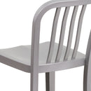 Santorini 24 Inch Galvanized Steel Indoor/Outdoor Counter Bar Stool With Slatted Back And Powder Coated Finish