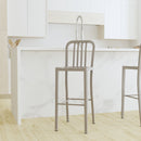 Santorini 30 Inch Galvanized Steel Indoor/Outdoor Counter Bar Stool With Slatted Back and Powder Coated Finish