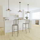 Santorini 30 Inch Galvanized Steel Indoor/Outdoor Counter Bar Stool With Slatted Back and Powder Coated Finish