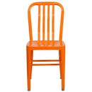 Santorini 18 Inch Galvanized Steel Indoor/Outdoor Dining Chair with Slatted Back and Powder Coated Finish