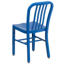 Santorini 18 Inch Galvanized Steel Indoor/Outdoor Dining Chair with Slatted Back and Powder Coated Finish