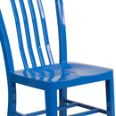 Santorini 18 Inch Galvanized Steel Indoor/Outdoor Dining Chair with Slatted Back and Powder Coated Finish