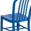 Santorini 18 Inch Galvanized Steel Indoor/Outdoor Dining Chair with Slatted Back and Powder Coated Finish
