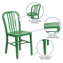 Santorini 18 Inch Galvanized Steel Indoor/Outdoor Dining Chair with Slatted Back and Powder Coated Finish