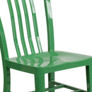 Santorini 18 Inch Galvanized Steel Indoor/Outdoor Dining Chair with Slatted Back and Powder Coated Finish