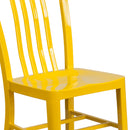 Santorini 18 Inch Galvanized Steel Indoor/Outdoor Dining Chair with Slatted Back and Powder Coated Finish