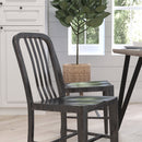 Santorini 18 Inch Galvanized Steel Indoor/Outdoor Dining Chair with Slatted Back and Powder Coated Finish