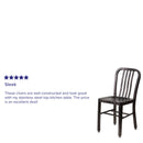 Santorini 18 Inch Galvanized Steel Indoor/Outdoor Dining Chair with Slatted Back and Powder Coated Finish