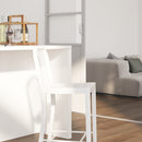 Santorini 24 Inch Galvanized Steel Indoor/Outdoor Counter Bar Stool With Slatted Back And Powder Coated Finish