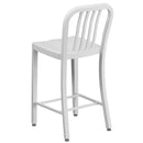 Santorini 24 Inch Galvanized Steel Indoor/Outdoor Counter Bar Stool With Slatted Back And Powder Coated Finish