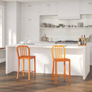 Santorini 24 Inch Galvanized Steel Indoor/Outdoor Counter Bar Stool With Slatted Back And Powder Coated Finish