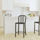 Santorini 24 Inch Galvanized Steel Indoor/Outdoor Counter Bar Stool With Slatted Back And Powder Coated Finish