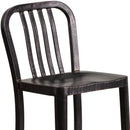 Santorini 24 Inch Galvanized Steel Indoor/Outdoor Counter Bar Stool With Slatted Back And Powder Coated Finish