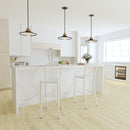 Santorini 30 Inch Galvanized Steel Indoor/Outdoor Counter Bar Stool With Slatted Back and Powder Coated Finish