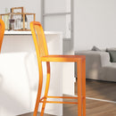 Santorini 30 Inch Galvanized Steel Indoor/Outdoor Counter Bar Stool With Slatted Back and Powder Coated Finish