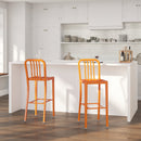 Santorini 30 Inch Galvanized Steel Indoor/Outdoor Counter Bar Stool With Slatted Back and Powder Coated Finish