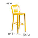 Santorini 30 Inch Galvanized Steel Indoor/Outdoor Counter Bar Stool With Slatted Back and Powder Coated Finish