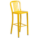 Santorini 30 Inch Galvanized Steel Indoor/Outdoor Counter Bar Stool With Slatted Back and Powder Coated Finish