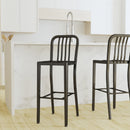 Santorini 30 Inch Galvanized Steel Indoor/Outdoor Counter Bar Stool With Slatted Back and Powder Coated Finish