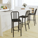 Santorini 30 Inch Galvanized Steel Indoor/Outdoor Counter Bar Stool With Slatted Back and Powder Coated Finish