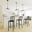 Santorini 30 Inch Galvanized Steel Indoor/Outdoor Counter Bar Stool With Slatted Back and Powder Coated Finish