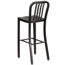 Santorini 30 Inch Galvanized Steel Indoor/Outdoor Counter Bar Stool With Slatted Back and Powder Coated Finish