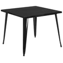 Adana 35.5" Square Metal Dining Table for Indoor and Outdoor Use