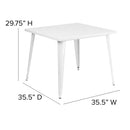 Adana 35.5" Square Metal Dining Table for Indoor and Outdoor Use