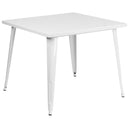 Adana 35.5" Square Metal Dining Table for Indoor and Outdoor Use