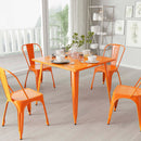 Adana 35.5" Square Metal Dining Table for Indoor and Outdoor Use