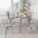 Adana 35.5" Square Metal Dining Table for Indoor and Outdoor Use