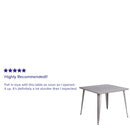 Adana 35.5" Square Metal Dining Table for Indoor and Outdoor Use