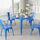 Adana 35.5" Square Metal Dining Table for Indoor and Outdoor Use