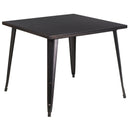 Adana 35.5" Square Metal Dining Table for Indoor and Outdoor Use