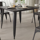 Adana 35.5" Square Metal Dining Table for Indoor and Outdoor Use