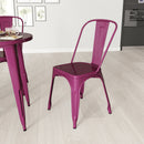 Wells Indoor/Outdoor Stacking Metal Dining Chair with Single Slat Back and Powder Coated Finish