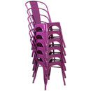 Wells Indoor/Outdoor Stacking Metal Dining Chair with Single Slat Back and Powder Coated Finish