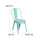 Wells Indoor/Outdoor Stacking Metal Dining Chair with Single Slat Back and Powder Coated Finish